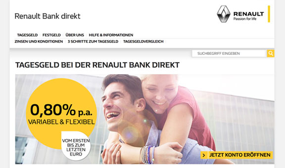 Tagesgeld-Konto der Renault Direkt Bank
